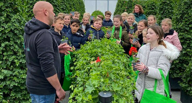 Basisschoolkinderen op excursie bij Entree Vert